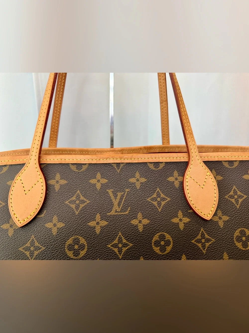 Louis Vuitton Monogram Canvas Tote with Pink Zip and Natural Leather Trim